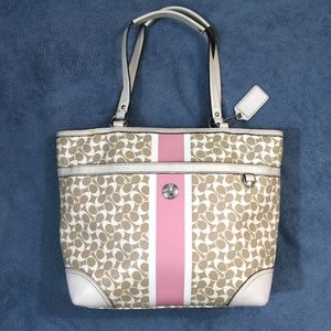 COACH Chelsea Heritage Stripe Signature Tote